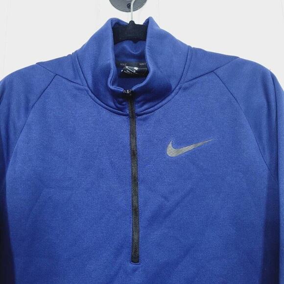 NIKE Dri-Fit Blue & Black 3/4 Zip Athletic Pullover Sweatshirt Mens Size Medium - Picture 6 of 15
